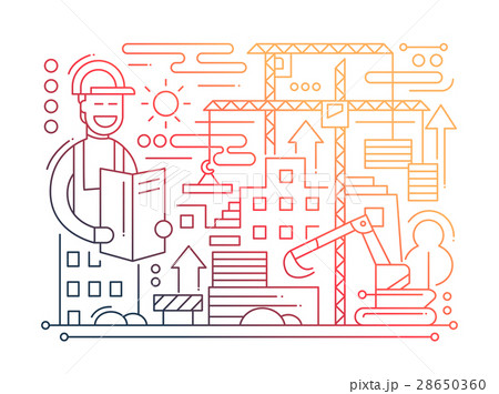 Construction Site - line design composition - Construction Site - line design composition - 28650360
