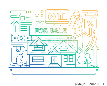 Real Estate - line design composition - color Real Estate - line design composition - color 28650361