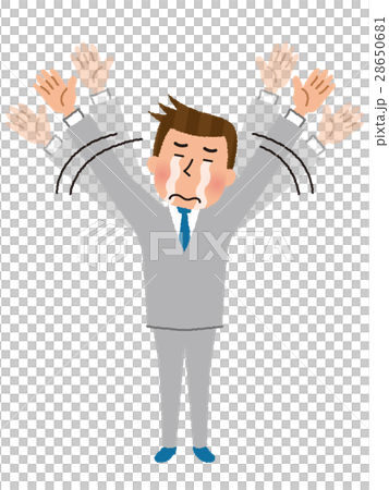 Male employee who waves while crying 28650681