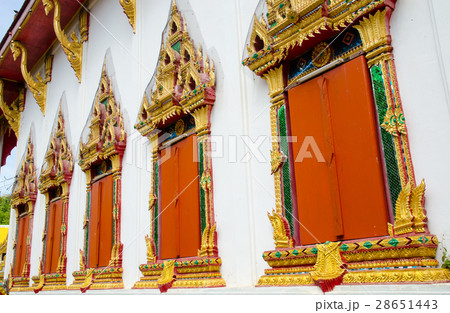windows of buddha church in side view windows of buddha church in side view 28651443