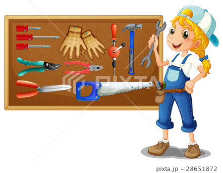 Female technician with many tools 28651872
