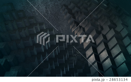 Abstract black cubes metal background.3D rendering 28653134
