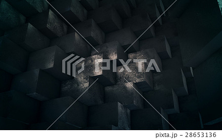 Abstract black cubes metal background.3D rendering 28653136