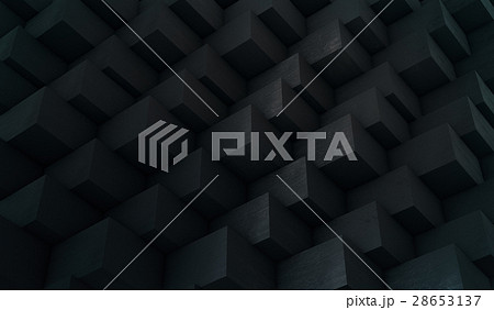 Abstract black cubes metal background.3D rendering 28653137