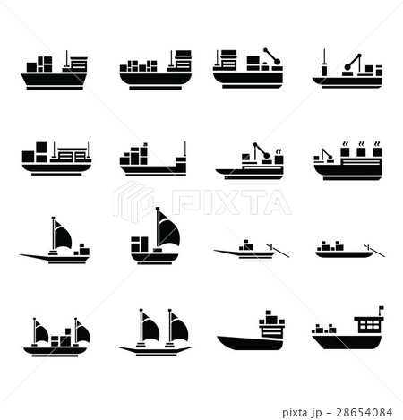 vector transport boat Icons 28654084