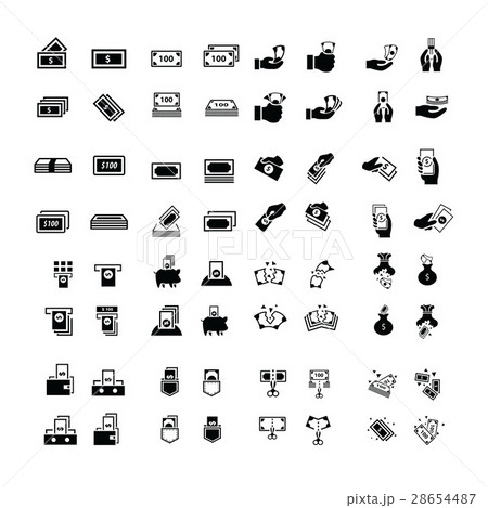 Vector money Icons Set 64 item 28654487
