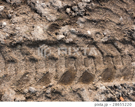 トラックのタイヤ痕 28655220