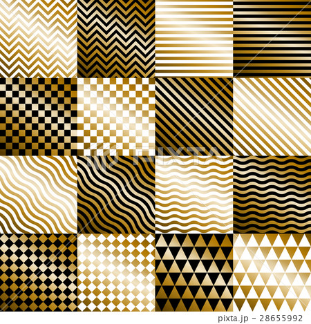 Geometric gold backgrounds set vector 28655992