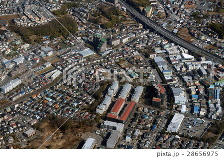 川崎市宮前区と横浜市宮前区の市境を空撮 28656975