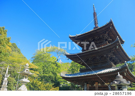快晴の石手寺 三重塔 快晴の石手寺 三重塔 28657196