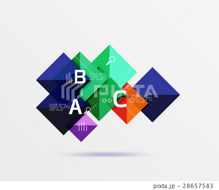 Modern flying square infographic 28657583