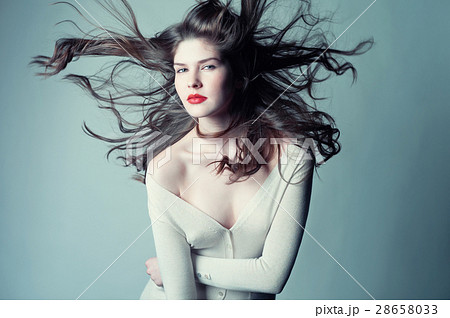 Beautiful woman with magnificent hair Beautiful woman with magnificent hair 28658033