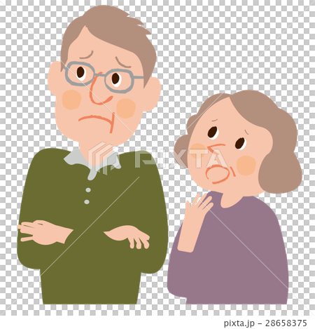 Senior couple / upper body / worry Senior couple / upper body / worry 28658375