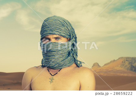 Brutal man in desert 28659222