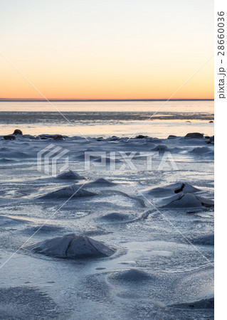 Scene from an icy coast with ice formations 28660036