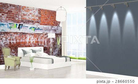 Modern bright interior . 3D rendering Modern bright interior . 3D rendering 28660550