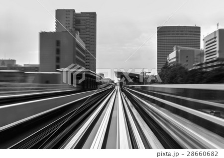 Black and White, blur motion of mover train Black and White, blur motion of mover train 28660682