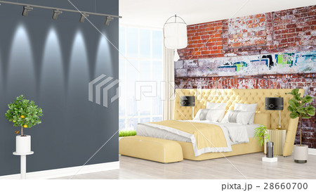Modern bright interior . 3D rendering Modern bright interior . 3D rendering 28660700