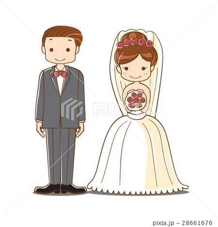 wedding couple cartoon - Stock Illustration [28661676] - PIXTA