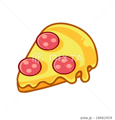 Slice Of Pepperoni Pizza, Food Item Outlined 28662959