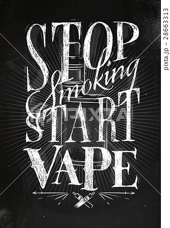 Poster start vape chalk - Stock Illustration [28663313] - PIXTA