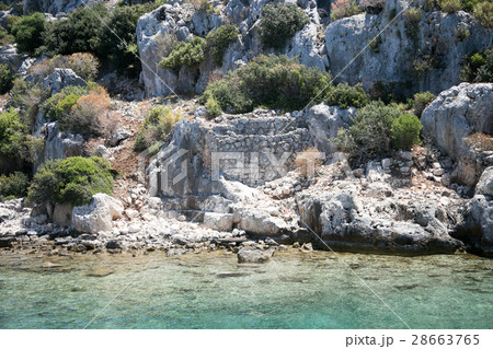 Sunken city of Kekova in bay of Uchagiz sea view 28663765