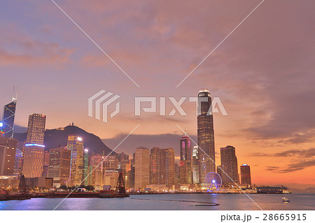 sunset of Victoria Harbour 2016 28665915