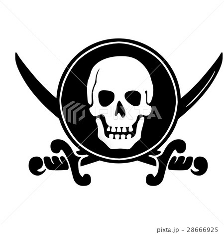 ドクロ　骸骨　頭蓋骨　サーベル 28666925