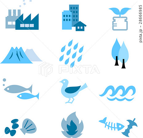 自然化学 環境問題 ピクトグラム 青 自然化学 環境問題 ピクトグラム 青 28666985