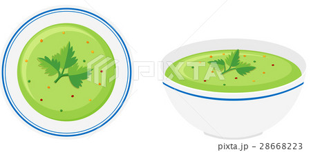 Cream vegetable soup in bowl 28668223