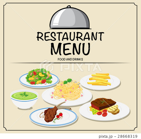 Restaurant menu with different food 28668319
