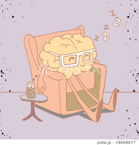 Vector illustration of doodle brain that rests  28668677