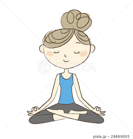Women Who Pose Yoga Meditation Stock Illustration