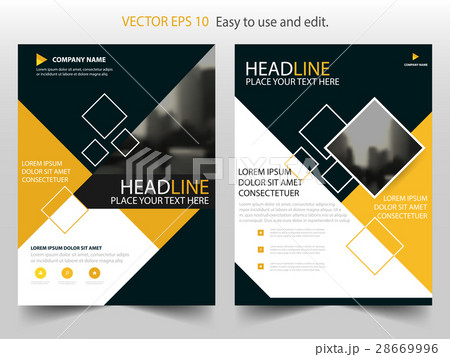 Yellow square annual report brochure template 28669996