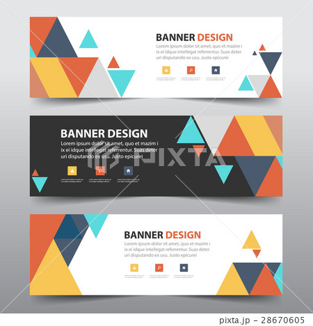Colorful triangle business banner template vector Colorful triangle business banner template vector 28670605