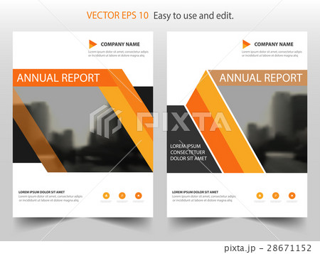 Orange triangle annual report Brochure template 28671152