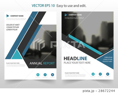 Blue triangle annual report Brochure template 28672244