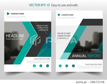 Green triangle annual report  Brochure template 28672248