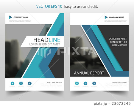Blue triangle annual report Brochure template 28672249