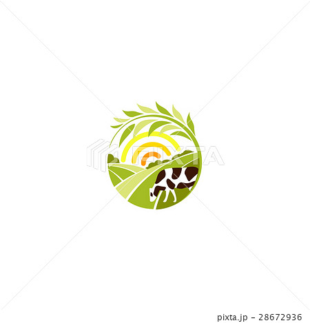 Isolated abstract round shape rural landscape with 28672936