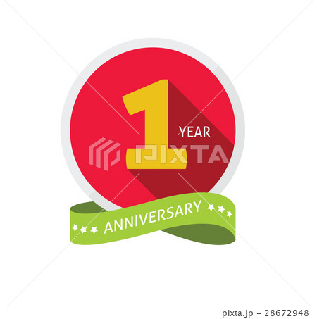 Anniversary 1st logo template with shadow on 28672948