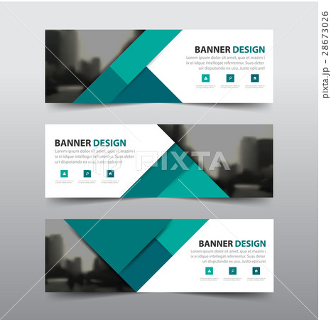 Green triangle corporate business banner template 28673026