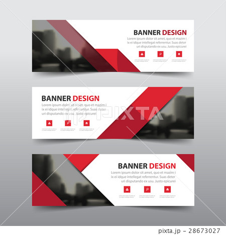 Red triangle corporate business banner template 28673027