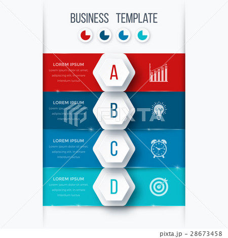 Infographics template four options with hexagon Infographics template four options with hexagon 28673458