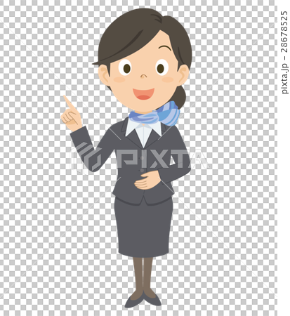 キャビンアテンダント　女性　CA　全身　イラスト　 28678525
