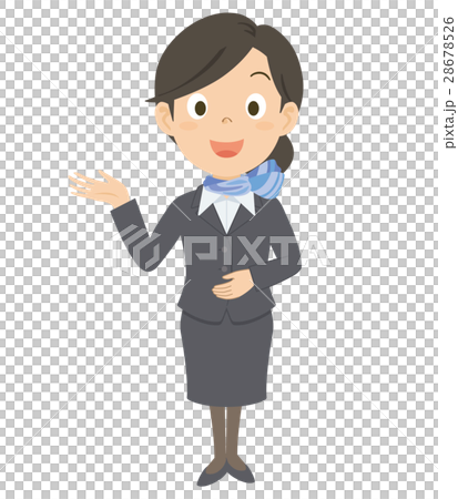 キャビンアテンダント　女性　CA　全身　イラスト　 28678526