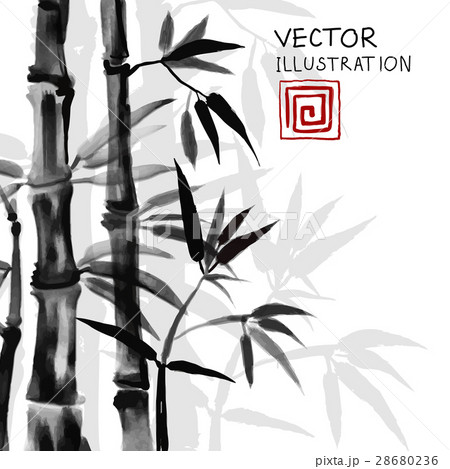 Traditional sumi-e background with bamboo. Traditional sumi-e background with bamboo. 28680236