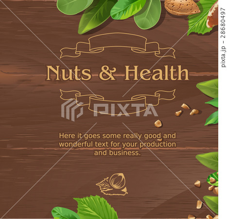 Vector brown background with wooden texture and 28680497