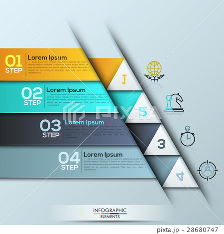Infographic design template with 4 rectangular 28680747