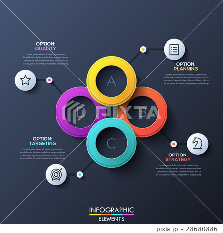 Modern infographic design layout with 4 lettered Modern infographic design layout with 4 lettered 28680886